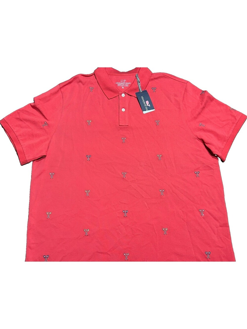Vineyard Vines Heritage Polo Mens XL Crab Shell Lacrosse Embroidered NWT 2024